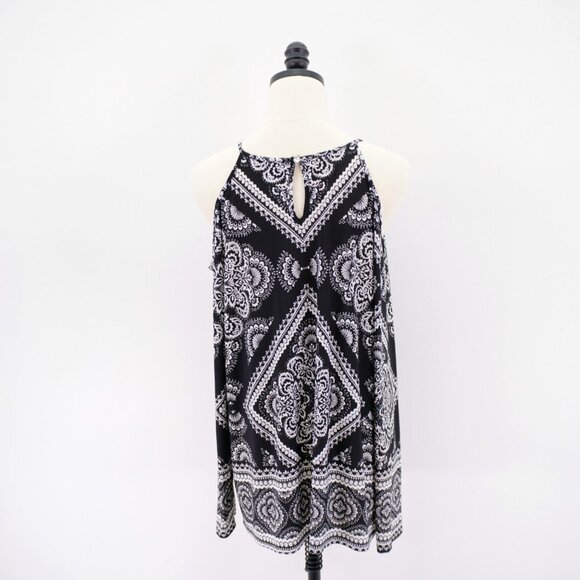 INC International Concepts 1X  Black White Open Shoulder Spaghetti Strap Top Lon - Picture 6 of 8